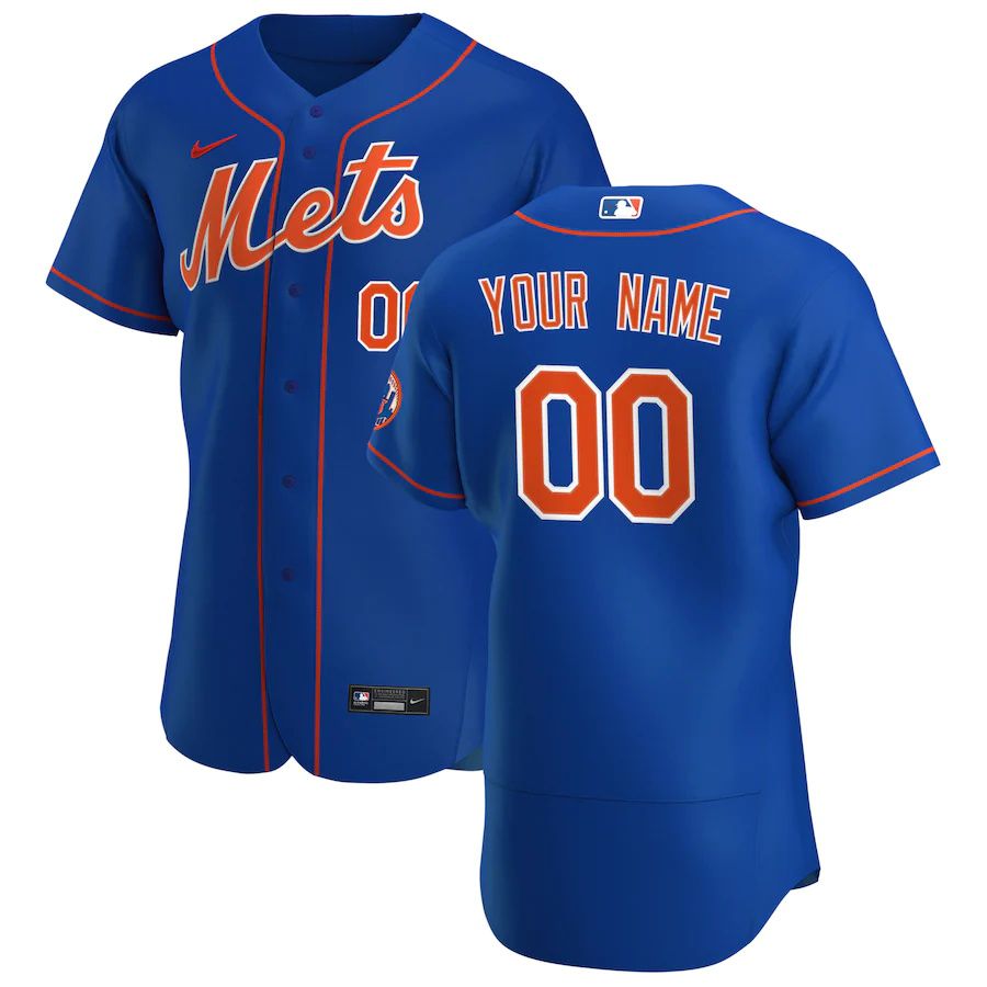 Mens New York Mets Nike Royal Alternate Authentic Custom MLB Jerseys
